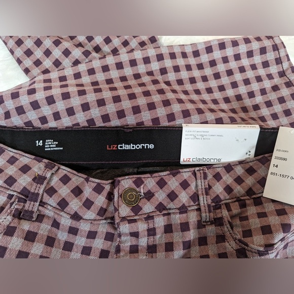 Liz Claiborne Sara slim leg mid rise soft stretch tummy control size 14 NWT - Picture 4 of 11